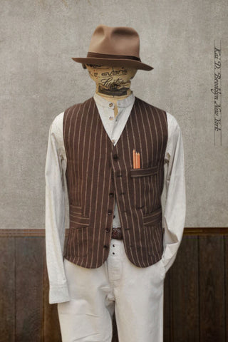 Shoemaker's Vest - Twin Stripe Cotton - M, L, XL