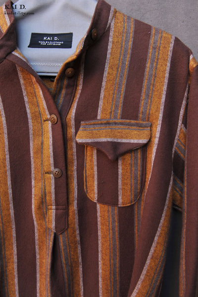 Uno Pull Over Shirt - Mustard Stripe - S