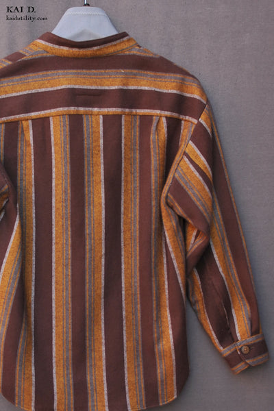 Uno Pull Over Shirt - Mustard Stripe - S