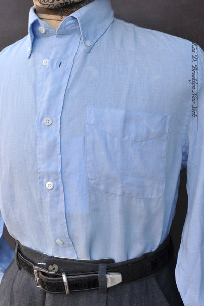Vacation Linen Shirt - Pale Blue - S, M, L, XL (Loose Cut)
