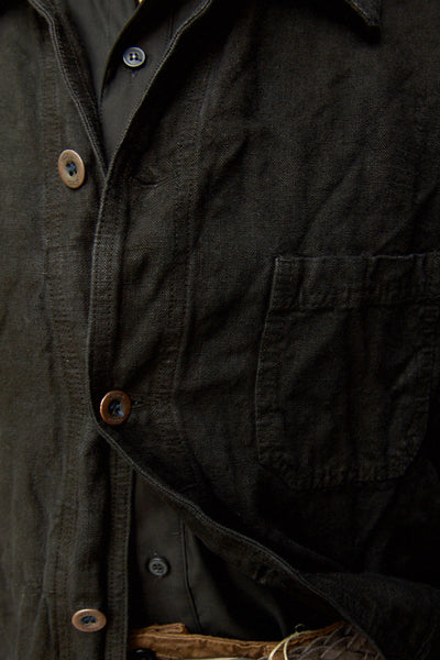 No. 5 Linen Jacket- Over Dyed Black -  44 (M) (NO RETURN)