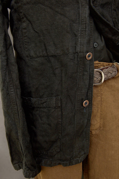 No. 5 Linen Jacket- Over Dyed Black -  44 (M) (NO RETURN)