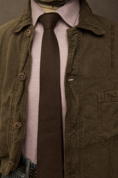 No. 5 Linen Jacket- Over Dyed Olive -  46 (M) (NO RETURN)