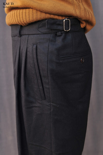 Wide Leg Matisse Pants - Black Virgin Wool - 30, 32, 34