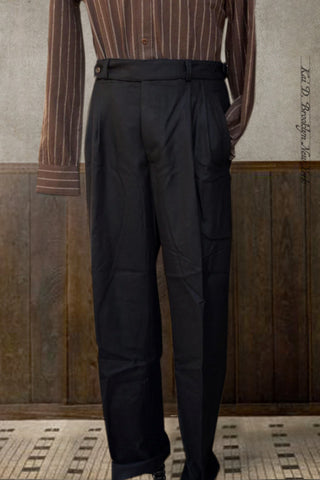 Wide Leg Matisse Pants - Black Soft Wool - 32