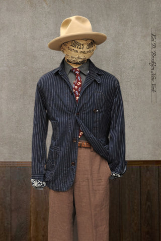 Degas Jacket - Wabash Stripe Deep Indigo - S, M, L, XL