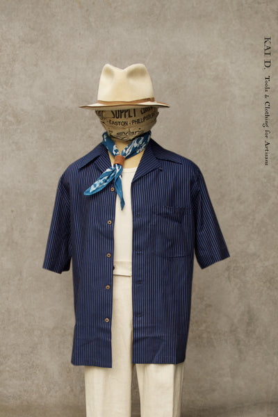 50s Short Sleeve Shirt - Wabash Stripe - S, M, L (oversized)