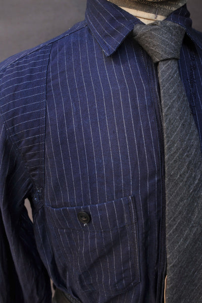 Blue Blanket Work Shirt - Wabash Stripe - M/L (NO RETURN)