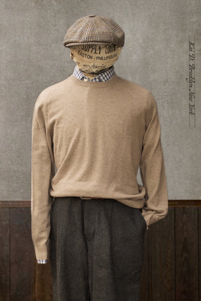 Mongolian Cashmere Sweater - Wheat Heather - S, M, L, XL