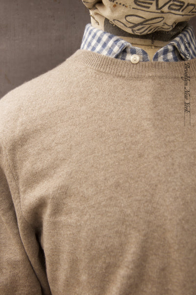 Mongolian Cashmere Sweater - Wheat Heather - S, M, L, XL