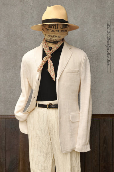 Charlie Three Button Blazer - Off White Gauze - M, L