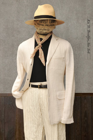 Charlie Three Button Blazer - Off White Gauze - M