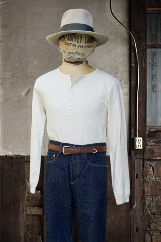 Jonas Long Sleeve Henley - Off White - S, M, L