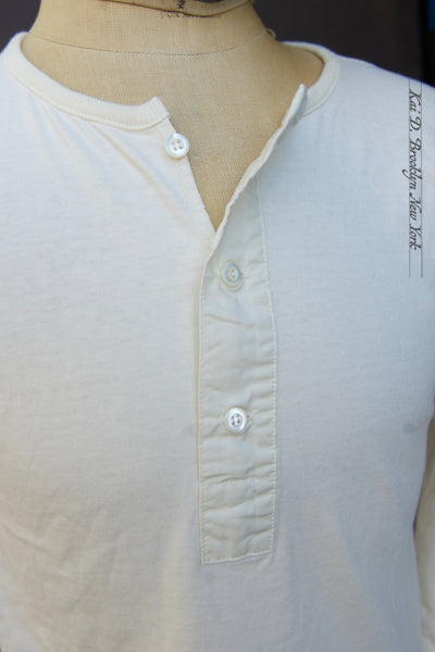 Jonas Long Sleeve Henley - Off White - S, M, L