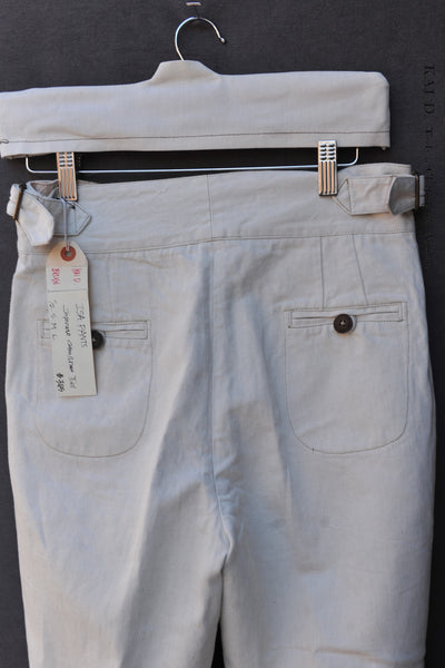 Isa Belted Pants - Cream Cotton Linen - M