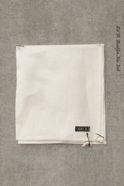 Belgian Linen Pocket Square - White