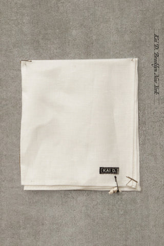 Belgian Linen Pocket Square - White