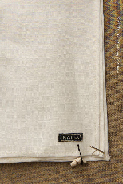 Belgian Linen Pocket Square - White