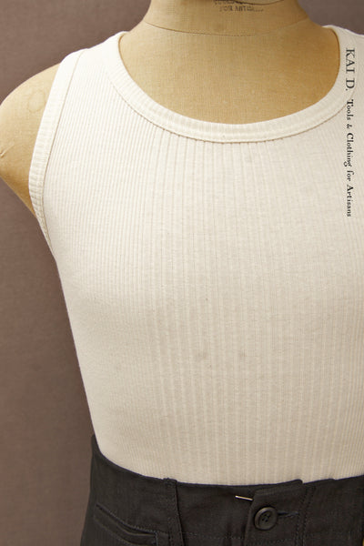 Drop Needle Ribbed Tank - Natural - M, L, XL
