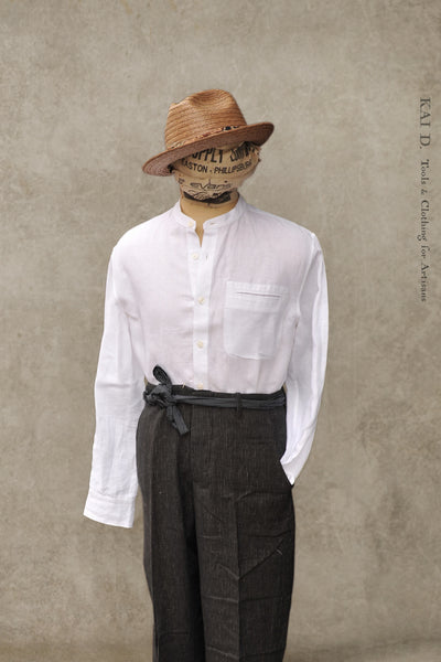 Tanner Shirt - White Belgian Linen - S, M, L, XL, XXL