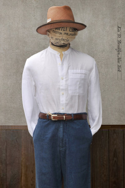 Tanner Shirt - White Belgian Linen - S, M, L, XL, XXL