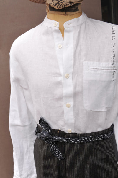 Tanner Shirt - White Belgian Linen - S, M, L, XL, XXL
