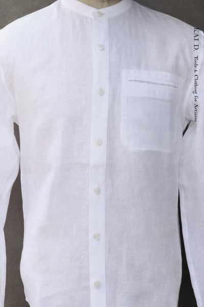 Tanner Shirt - White Belgian Linen - S, M, L, XL, XXL