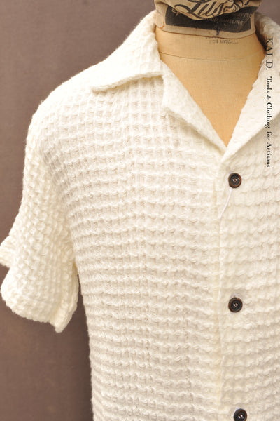Artist Lounge Shirt - Linen Waffle - L (Oversized)