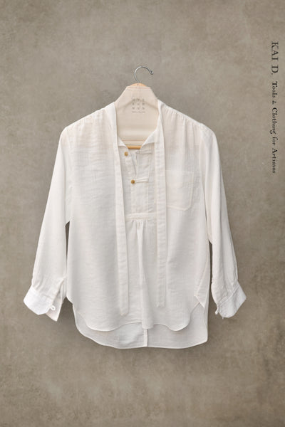 Agnes Shirt - White Double Gauze Cotton - S