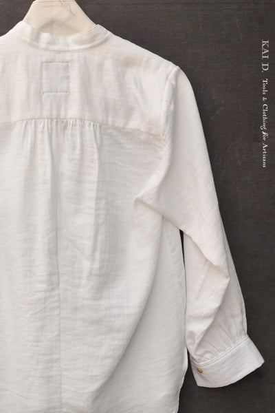 Agnes Shirt - White Double Gauze Cotton - S