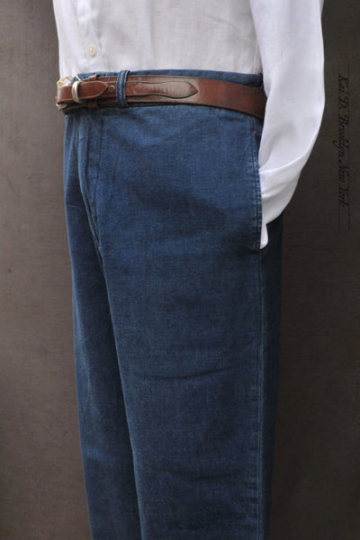 Wide Leg Trousers - Stone Washed Denim - 33, 36