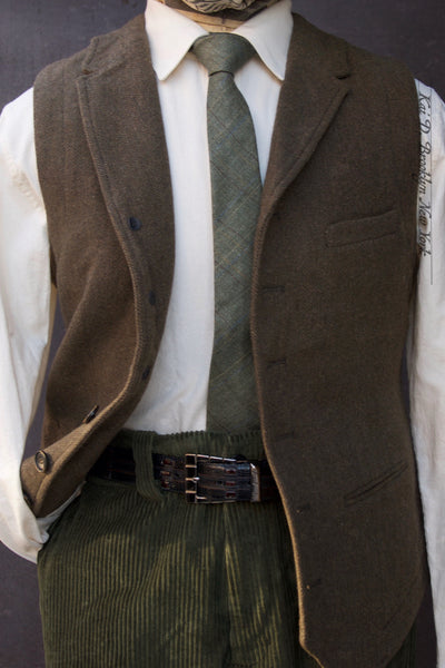 William Vest - Brown Herringbone - M (NO RETURN)