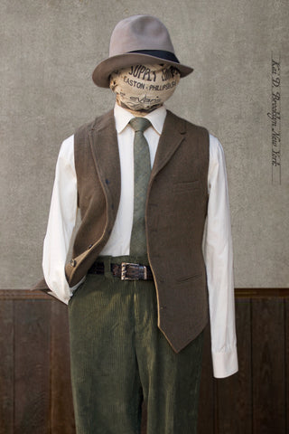 William Vest - Brown Herringbone - M (NO RETURN)