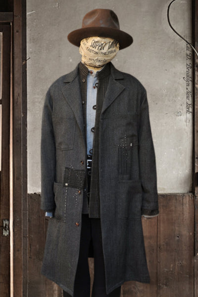 Wilson Lab Coat - Herringbone Wool - M (No Return)