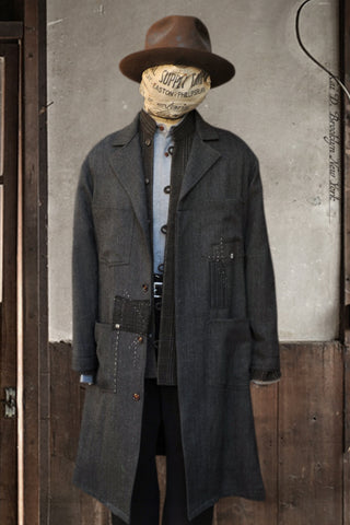 Wilson Lab Coat - Herringbone Wool - M (No Return)