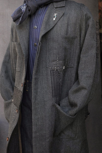 Wilson Lab Coat - Herringbone Wool - M (No Return)