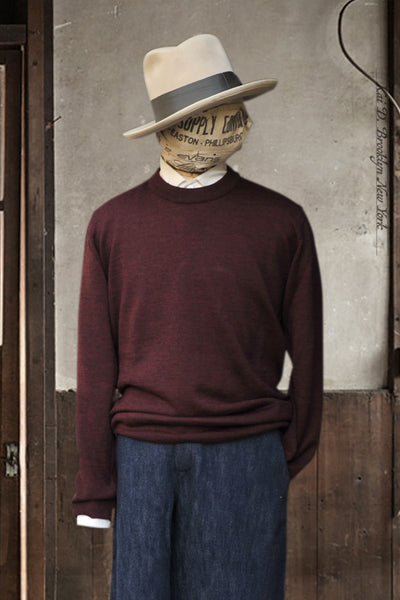 Eske Crew Neck Sweater - Bordeaux - M, L