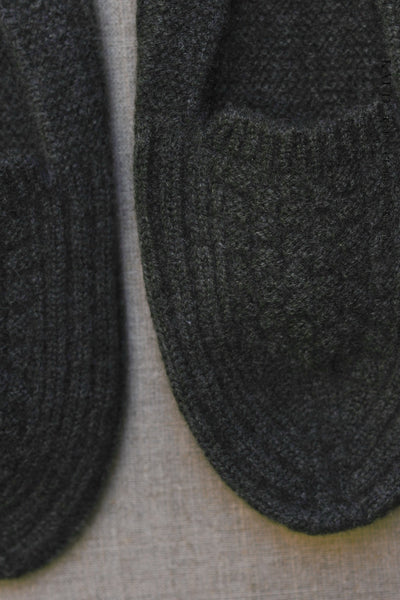 Mongolian Cashmere Prayer Slippers - Green Heather - Men’s, Women's