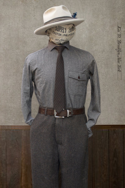 Skillman Shirt - Mini herringbone Wool - M, L, XL