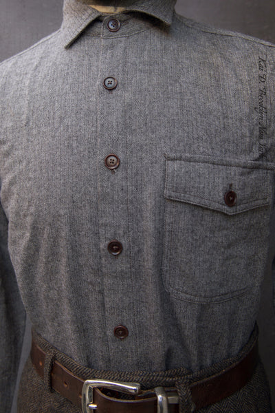 Skillman Shirt - Mini herringbone Wool - M, L, XL
