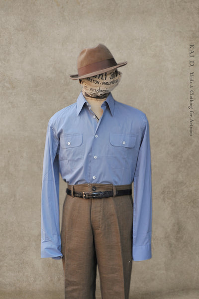 Writer's Shirt -Navy - Smoke Blue - M, L