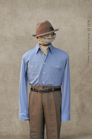 Writer's Shirt -Navy - Smoke Blue - M, L