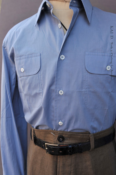 Writer's Shirt -Navy - Smoke Blue - M, L