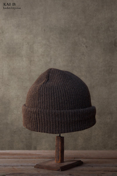 Mongolian Yak Wool Beanie - Brown