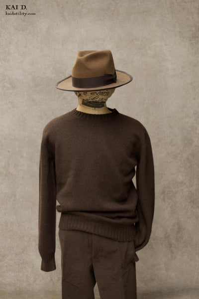 Mongolian Yak Wool Sweater - Walnut Brown - S, M, L