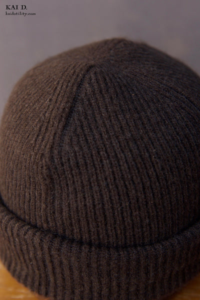Mongolian Yak Wool Beanie - Brown