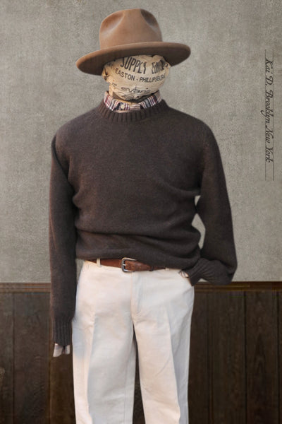 Mongolian Yak Wool Sweater - Walnut Brown - S, M, L, XL