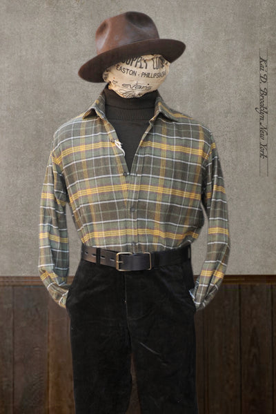 Vintage Feel Green/Yellow Plaid Shirt - 43 (NO RETURN)