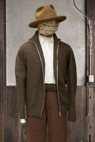 Soft Boucle Wool Cardigan - Khaki - L (NO RETURN NO EXCHANGE)