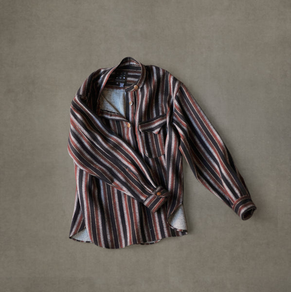 Uno Pull Over Shirt - Dark Blue Stripe - S